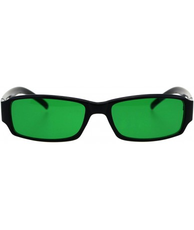 Rectangular Classic Pimp Pop Color Lens Plastic Rectangular Sunglasses - Black Green - CB18G7XSXGS $19.14