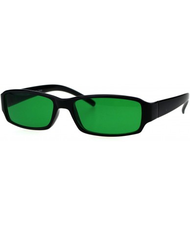 Rectangular Classic Pimp Pop Color Lens Plastic Rectangular Sunglasses - Black Green - CB18G7XSXGS $19.14