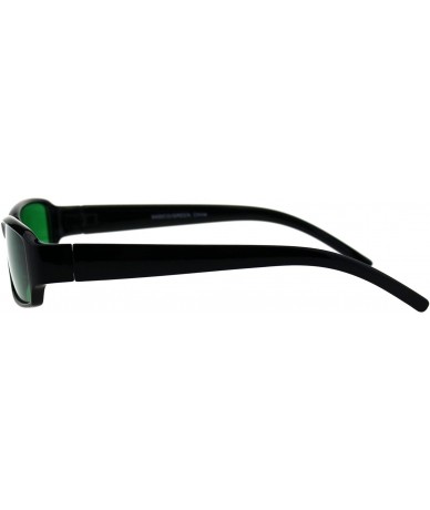 Rectangular Classic Pimp Pop Color Lens Plastic Rectangular Sunglasses - Black Green - CB18G7XSXGS $19.14