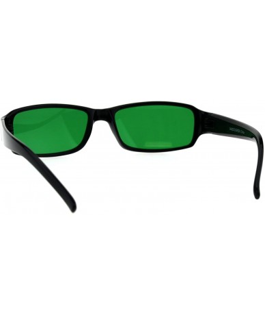 Rectangular Classic Pimp Pop Color Lens Plastic Rectangular Sunglasses - Black Green - CB18G7XSXGS $19.14