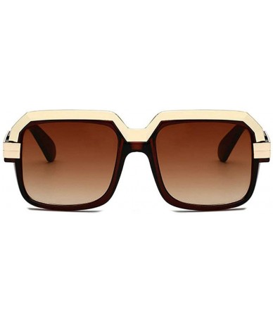 Square Hot Brand Designer Unisex Classic Square Sunglasses Vintage Shades - Brown - CF18M44ZA5G $24.44