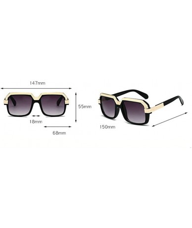 Square Hot Brand Designer Unisex Classic Square Sunglasses Vintage Shades - Brown - CF18M44ZA5G $24.44