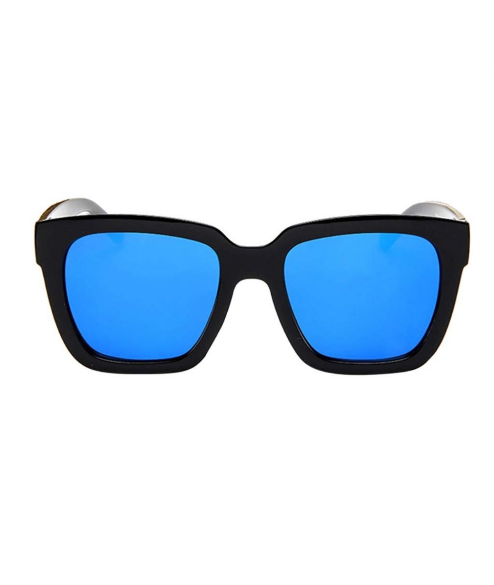 Goggle For Women Polarized Mirrored Lens Fashion Goggle Eyewear Square Oversized Sunglasses (Blue) - Blue - CB18OXHSY44 $17.43