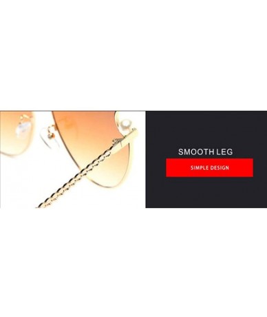 Aviator 2019 fashion metal frame ladies sunglasses - cat eyes with chain sunglasses - C - C018S8IQHO2 $79.42