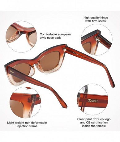 Sport Women Sunglasses Retro Vintage Cateye Sunglasses for Women Polarized Lens W005 - Brown - CE18G7DR8LR $26.51