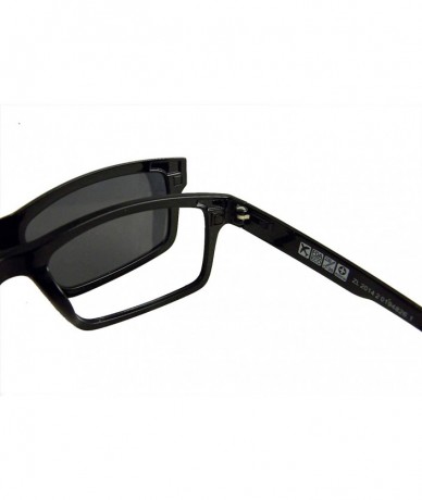 Rectangular Magnetic glasses super light Ultem Polarized clip on sunglasses RX-able 54-18-140 - Black - CK18QNLXMG6 $50.57