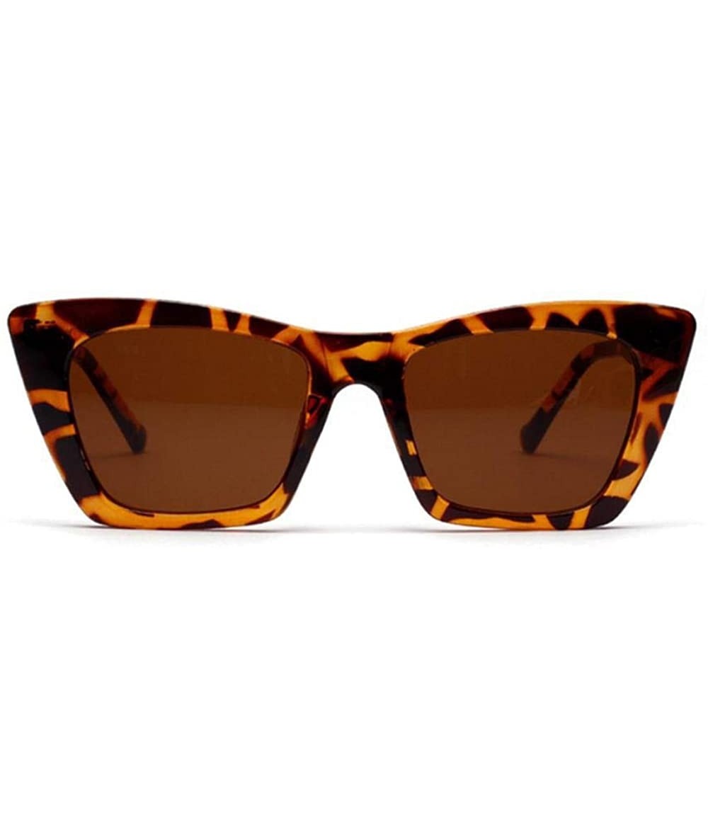 Aviator Fashion Luxury Cat Eye Sunglasses Women Brand Designer Yellow AS PICTURE - Leopard - CH18XDWWN8N $17.89