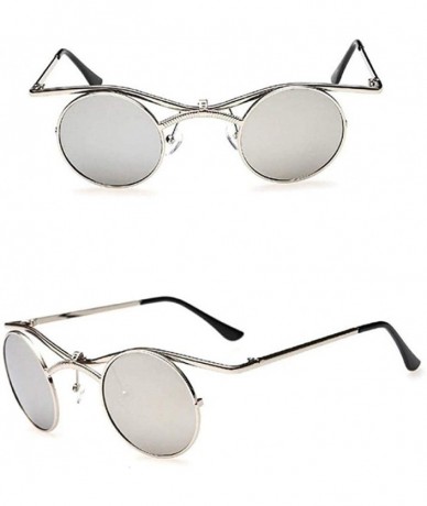 Round Gothic Men Women Sunglasses Gafas Round Metal Frame Steampunk C7 - C2 - CB18YQN3X5Y $18.83