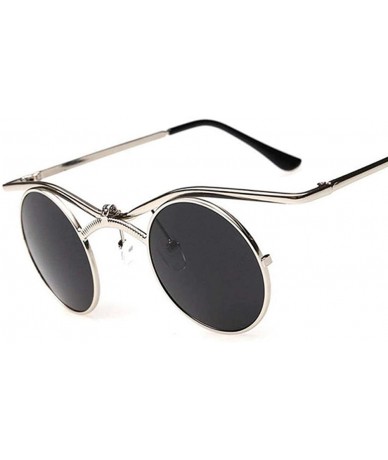 Round Gothic Men Women Sunglasses Gafas Round Metal Frame Steampunk C7 - C2 - CB18YQN3X5Y $18.83