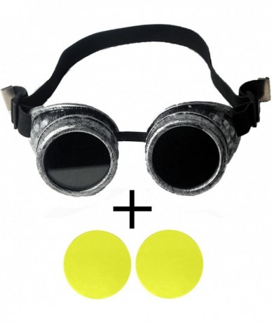 Goggle Rave Retro Goggles Vintage Steampunk Glasses for Cosplay Halloween - Frame+yellow Lenses - C218HZO75U5 $19.47