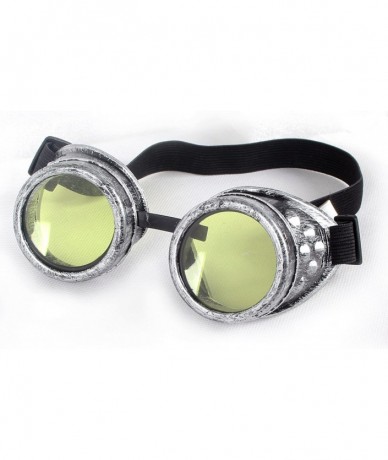 Goggle Rave Retro Goggles Vintage Steampunk Glasses for Cosplay Halloween - Frame+yellow Lenses - C218HZO75U5 $19.47