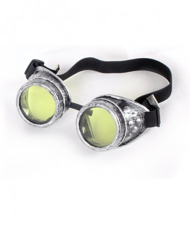 Goggle Rave Retro Goggles Vintage Steampunk Glasses for Cosplay Halloween - Frame+yellow Lenses - C218HZO75U5 $19.47