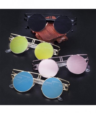 Round Round Sunglasses Men Women Fashion Glasses Retro Frame Vintage Sunglasses - C15 - C318WZSIU8Z $66.46