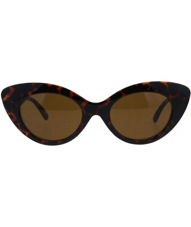 Cat Eye Womens Classic Cat Eye Mod Plastic Goth Sunglasses - Tortoise Brown - CS18E4IIYOK $18.64