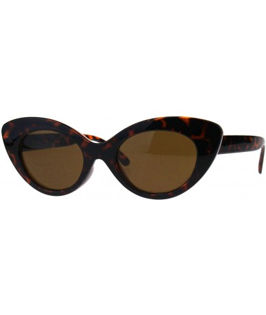 Cat Eye Womens Classic Cat Eye Mod Plastic Goth Sunglasses - Tortoise Brown - CS18E4IIYOK $18.64