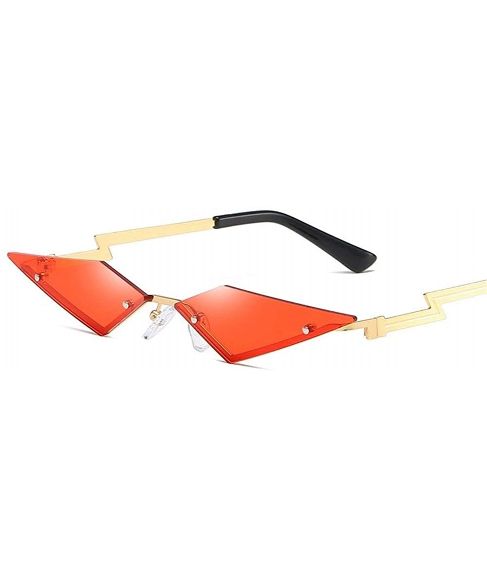 Rimless New Fashion Rimless Sunglasses Women 2020 Cat Eye Frameless Alloy Eyeglasses For Female UV400 Shades - 5 Red - C2198G...