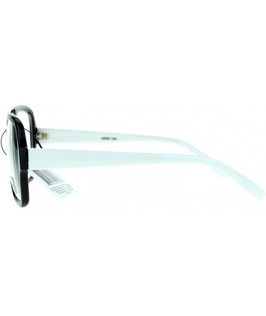 Square Nerd Eyewear Clear Lens Glasses Square Frame Hipster Fashion Eyeglasses - Black White - C3187IE0CQQ $19.45