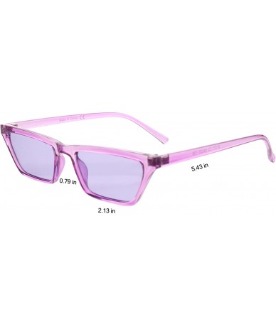 Goggle Small Rectangle Cat Eye Sunglasses for Women Fashion Designer Glasses - Purple - CT18CUKUWUW $19.46