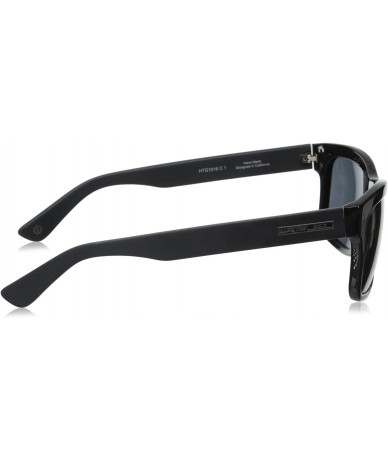 Rectangular Classic HTG1024 C3 Polarized Rectangular Sunglasses - Shiny Black - CH11OCMWPIJ $65.07