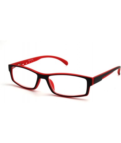 Rectangular 6904 Semi-Rimless Flexie Reading Glasses NEW COLOR (z4 matte black red 2 tone- 1.00) - CK18EX37DCR $34.99