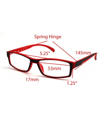 Rectangular 6904 Semi-Rimless Flexie Reading Glasses NEW COLOR (z4 matte black red 2 tone- 1.00) - CK18EX37DCR $34.99