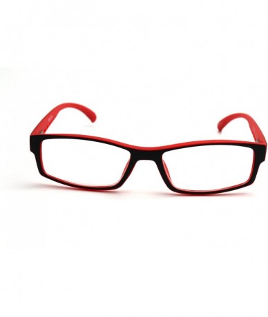 Rectangular 6904 Semi-Rimless Flexie Reading Glasses NEW COLOR (z4 matte black red 2 tone- 1.00) - CK18EX37DCR $34.99