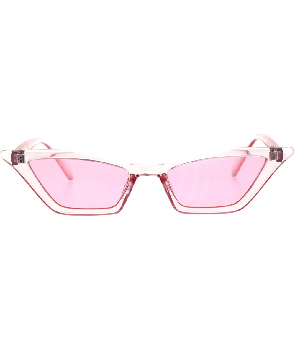 Cat Eye Womens Narrow Goth Cat Eye Vintage Retro Mod Sunglasses - Beige Pink - C418G7WKYZQ $18.22