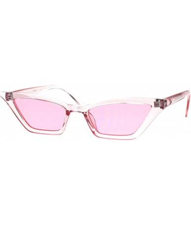 Cat Eye Womens Narrow Goth Cat Eye Vintage Retro Mod Sunglasses - Beige Pink - C418G7WKYZQ $18.22