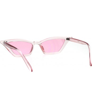 Cat Eye Womens Narrow Goth Cat Eye Vintage Retro Mod Sunglasses - Beige Pink - C418G7WKYZQ $18.22