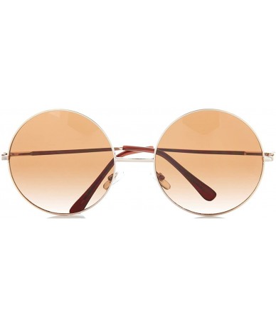 Round Oversized Round Glasses Men Women Metal Frame Retro Vintage Fashion - Gold/Gradient - C312NZHYB7B $18.50