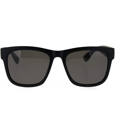 Rectangular Super Light Weight Polarized Lens Hipster Oversize Horned Rim Sunglasses - Matte Black Black - CN18SY3ZMO6 $19.67