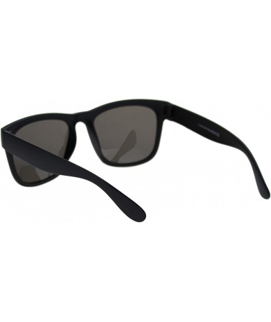 Rectangular Super Light Weight Polarized Lens Hipster Oversize Horned Rim Sunglasses - Matte Black Black - CN18SY3ZMO6 $19.67