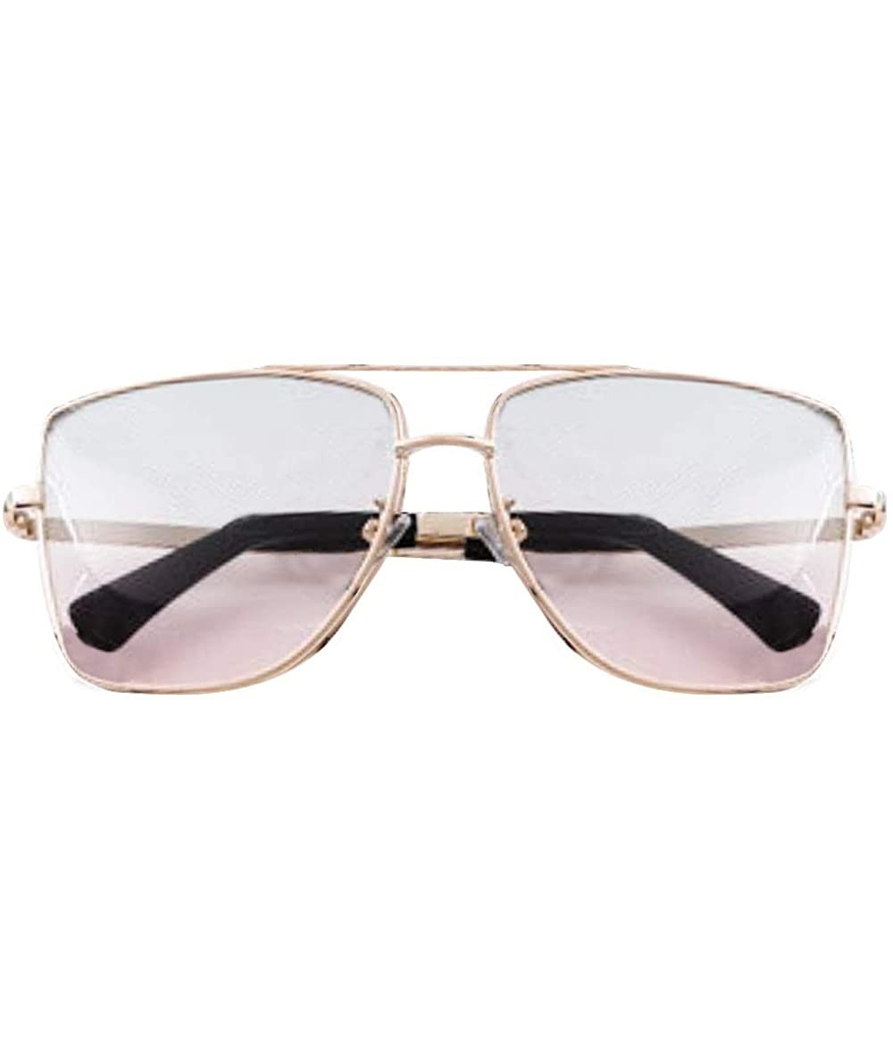 Round Unisex Men/Women Classic Round Oversized Sunglasses with 100% UV Protection - Green on Pink - CJ196AS83W7 $25.88