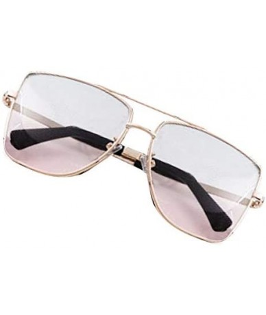 Round Unisex Men/Women Classic Round Oversized Sunglasses with 100% UV Protection - Green on Pink - CJ196AS83W7 $25.88