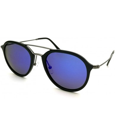 Oval Aviator Sunglasses Mens Womens Polarized Mirror BV8021 - Blue - C018EAXT0LG $23.48