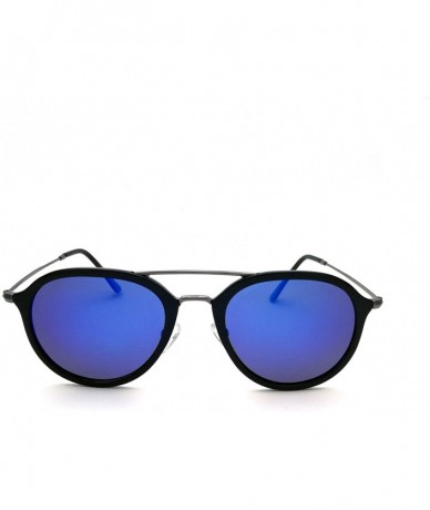 Oval Aviator Sunglasses Mens Womens Polarized Mirror BV8021 - Blue - C018EAXT0LG $23.48