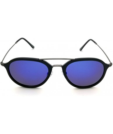 Oval Aviator Sunglasses Mens Womens Polarized Mirror BV8021 - Blue - C018EAXT0LG $23.48