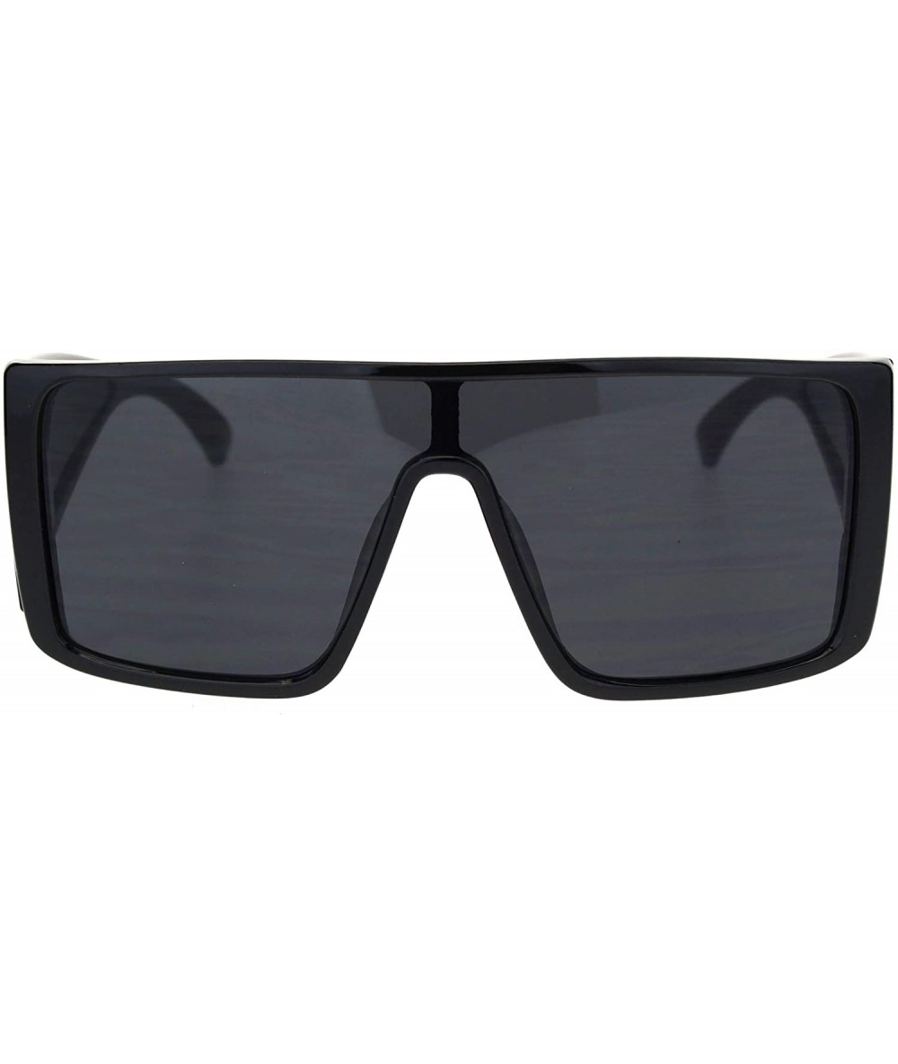 Square Square Boxy Sunglasses Oversized Shield Style Modern Shades UV 400 - Black - CN1956T9EUM $22.86