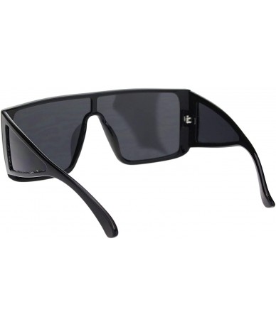 Square Square Boxy Sunglasses Oversized Shield Style Modern Shades UV 400 - Black - CN1956T9EUM $22.86