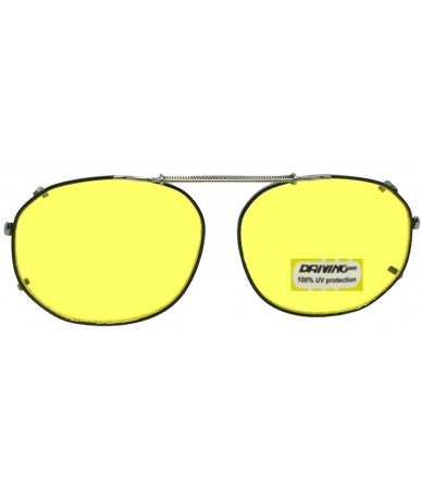 Round Round Square Yellow Non Polarized Clip on Sunglass - Black-non Polarized Yellow Lens - CO189TDL7ZT $31.55