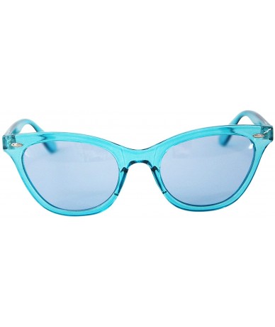 Cat Eye Clear Princess Cat Eye Neon Frame Sunglasses - Blue - CO18DAMNQ0C $19.03