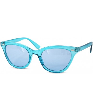 Cat Eye Clear Princess Cat Eye Neon Frame Sunglasses - Blue - CO18DAMNQ0C $19.03