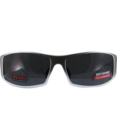 Sport BAD-ASS 1 Sport Motorcycle Sunglasses Silver Smoke - CX18GYAIDA7 $103.53