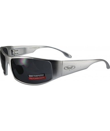 Sport BAD-ASS 1 Sport Motorcycle Sunglasses Silver Smoke - CX18GYAIDA7 $103.53