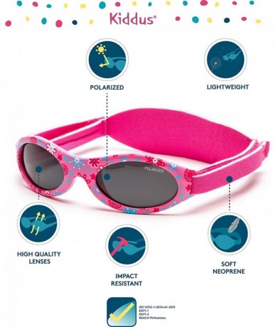 Shield PREMIUM Sunglasses Baby 0-2 year Polarized UV Protection Adjustable Band - 03 Fuchsia Flowers Ki30306 - CF180URCDK0 $3...