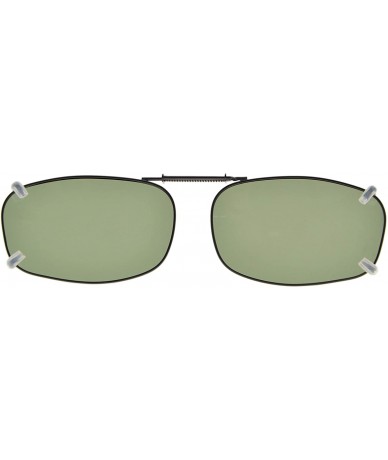 Rectangular Clip-On Sunglasses Men Women Small Polarized Lenses Spring fit 55MMX35MM - Green Lens - C318UD6HNUO $19.62