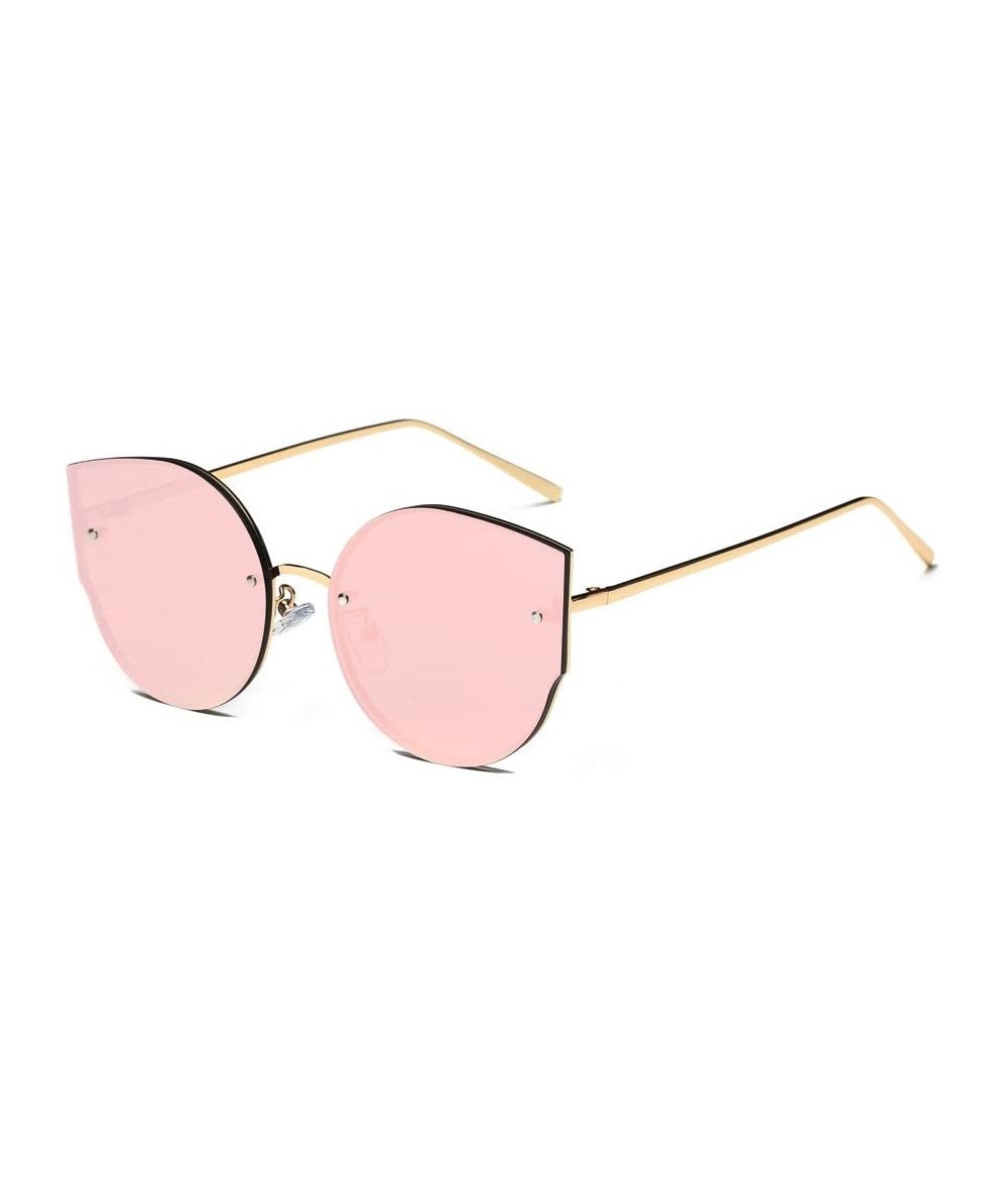 Cat Eye 2019 Fashion! Retro Glasses-Womens Vintage Cat Eye Sunglasses Mirror Stylish Brand Classic Eyewear (Pink) - CJ18RW5O9...