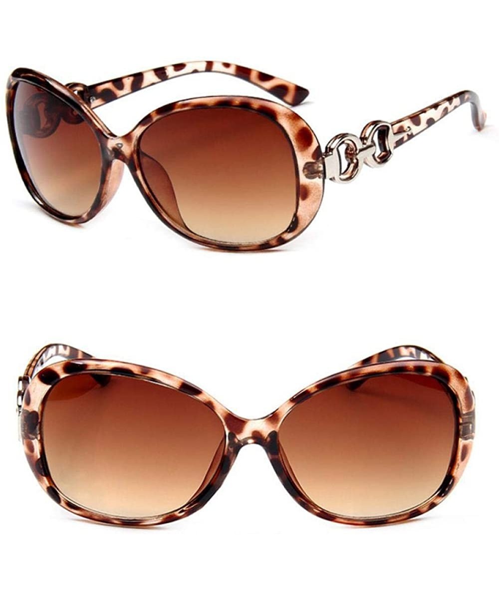 Aviator 2019 Oversized Gradient Ladies Sunglasses Women Brand Designer Classic Black - Leopard - C518Y2ON0E0 $19.08