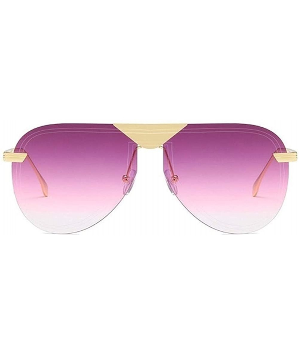 Oversized Oversized Pilot Sunglasses for Women Big Frame Shades UV400 - C6 Purple - C61906DOH6Q $21.83