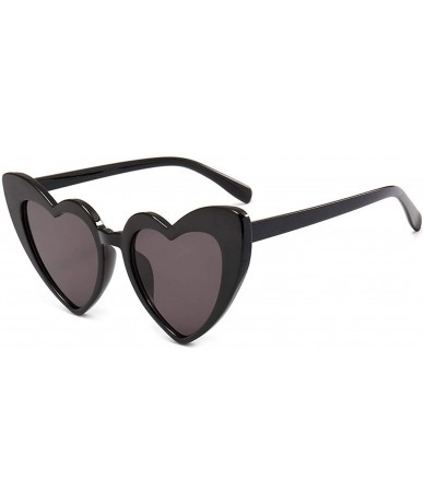 Cat Eye Heart Sunglasses Women brand designer Cat Eye Sun Glasses Retro Love Heart Shaped Glasses - Doublegray - C118W4EGQMW ...